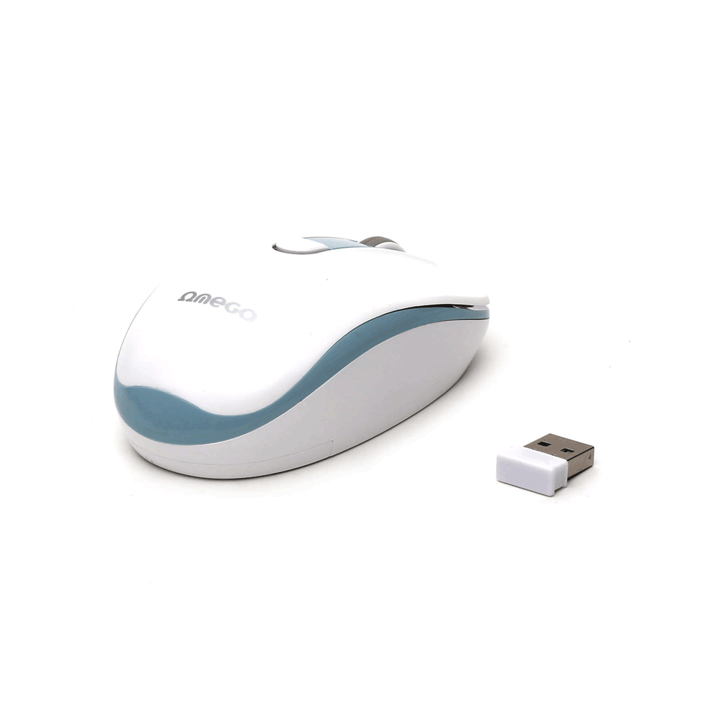 SOURIS OMEGA SANS FIL 1600DPI Blanc/bleu