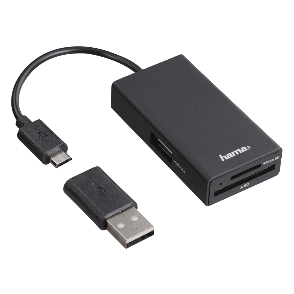 Lecteur de cartes Hub HAMA USB 2.0 OTG