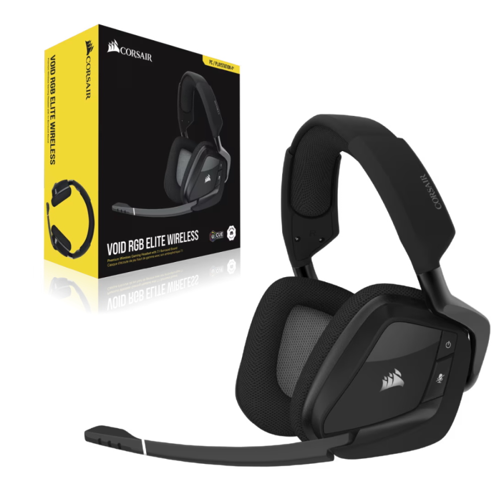 Casque Gaming Sans Fil CORSAIR VOID RGB ELITE Dolby 7.1 / RGB / Noir