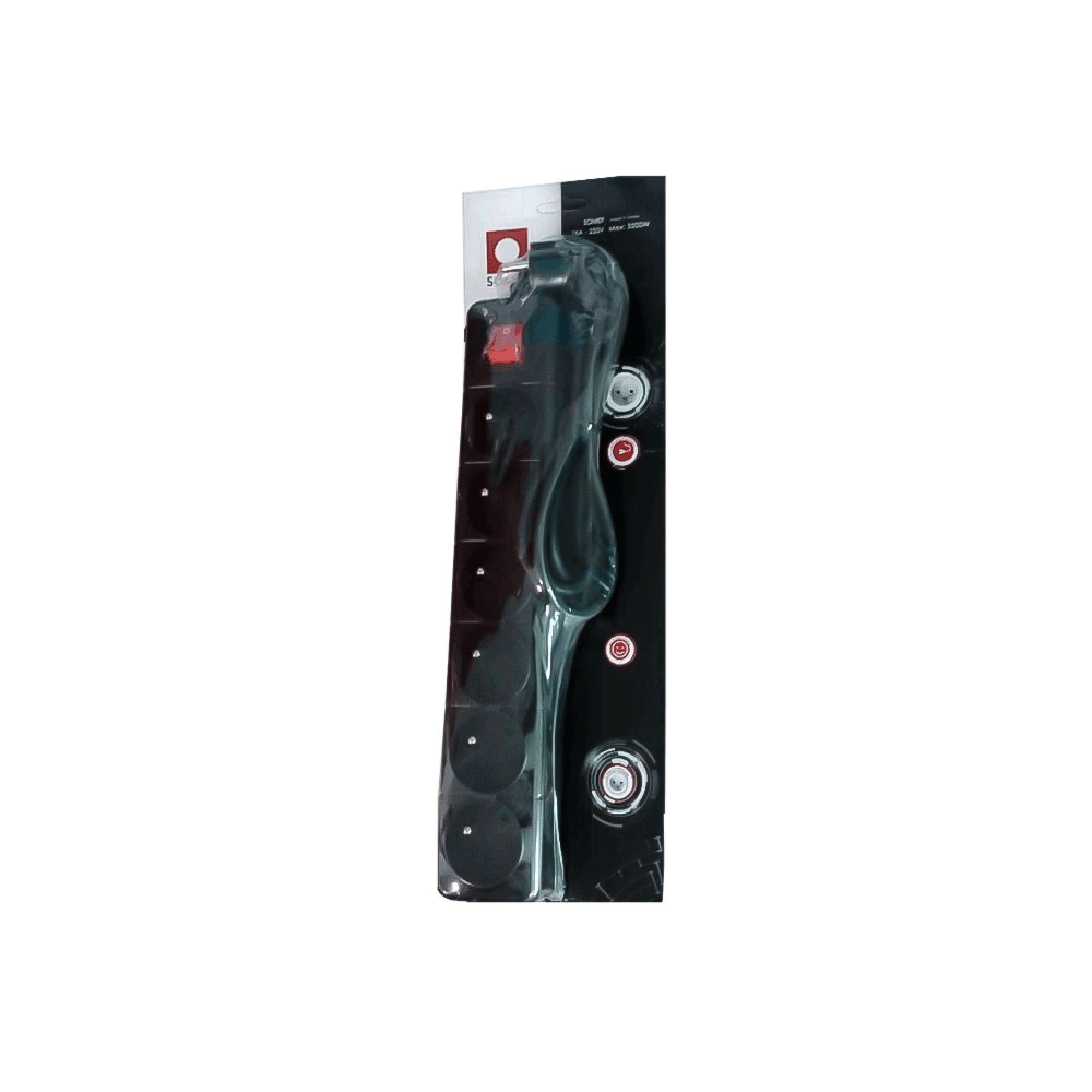 Multiprise SOMEF 6 Modules Avec Interrupteur 3 M - Noir