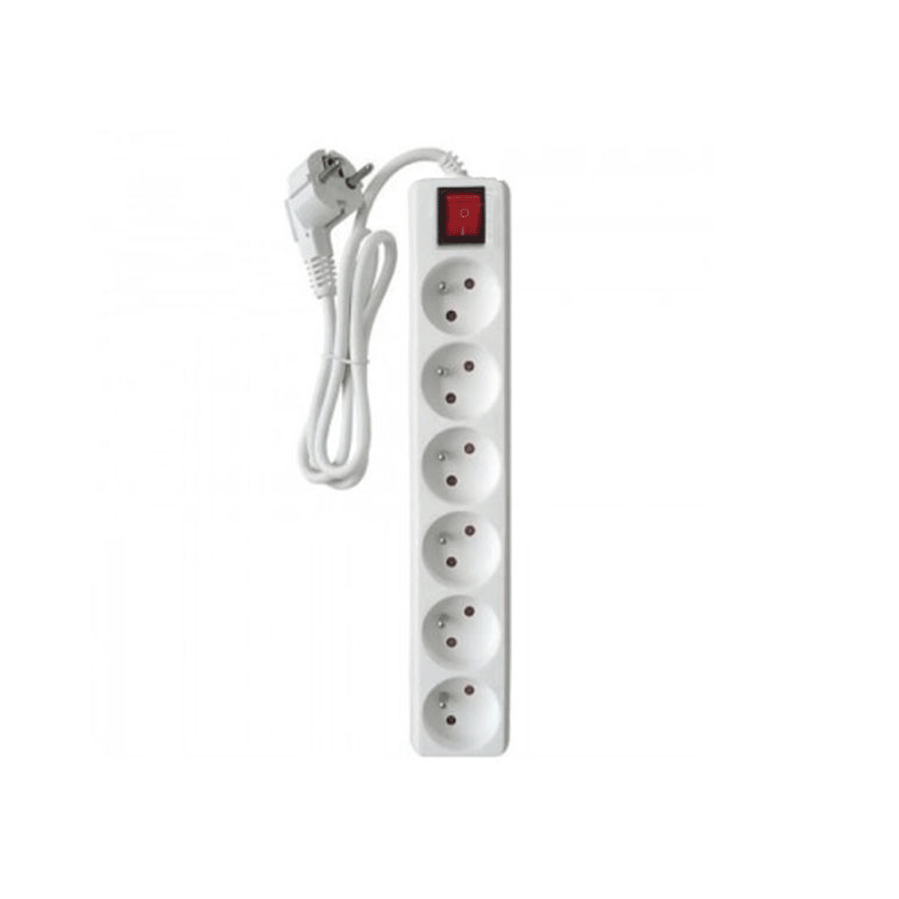 Multiprise SOMEF 6 Modules Avec Interrupteur 1.4 M - Blanc