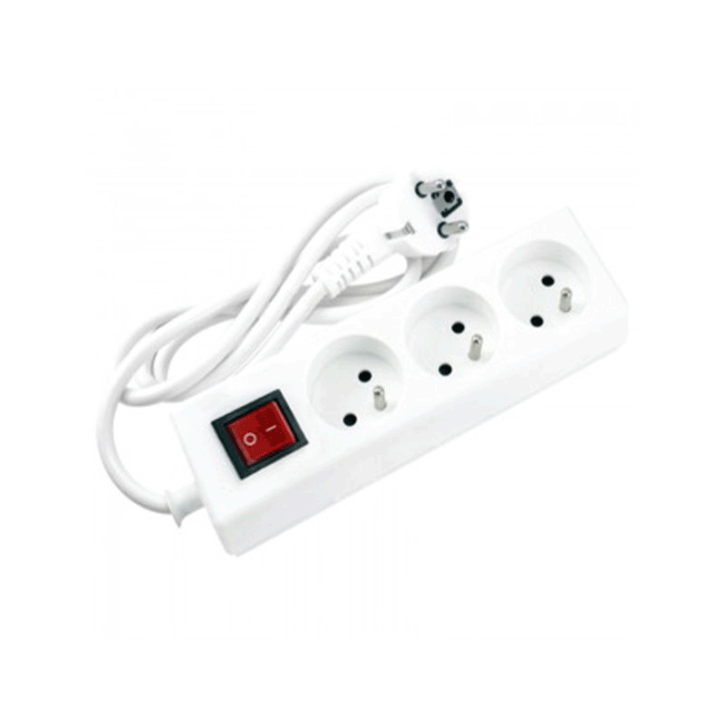 Multiprise SOMEF 3 Modules Avec Interrupteur 1.4M - BLANC