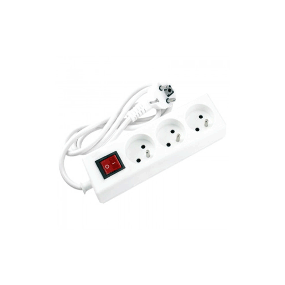 Multiprise SOMEF 3 Modules Avec Interrupteur 1.4M - BLANC