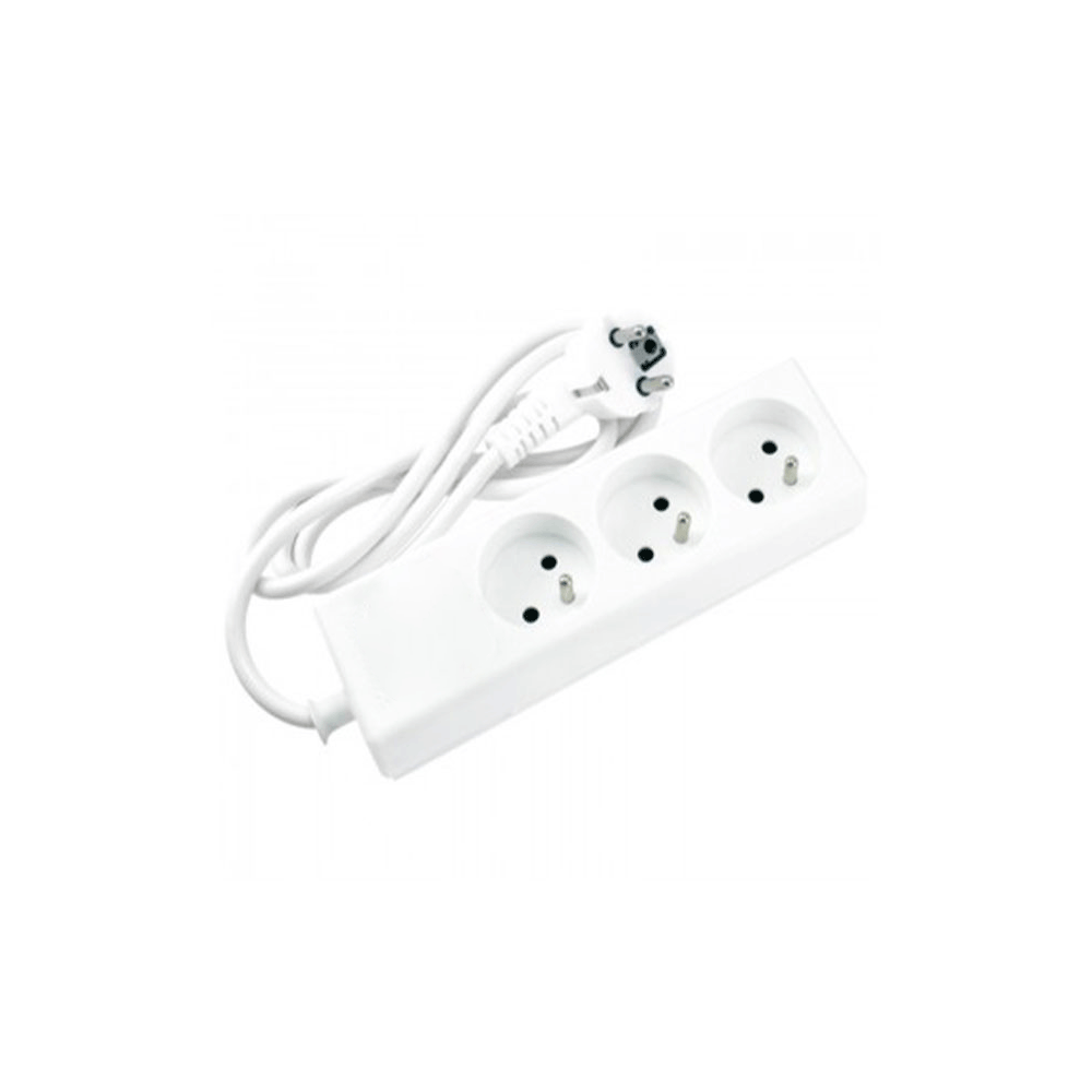 Multiprise SOMEF 3 Modules Sans Interrupteur 1.4M - Blanc