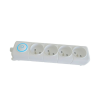 Multiprise SOMEF 4 Modules Avec Bouton poussoir 1.4 M - Blanc