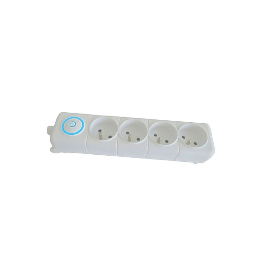 Multiprise SOMEF 4 Modules Avec Bouton poussoir 3 M - Blanc