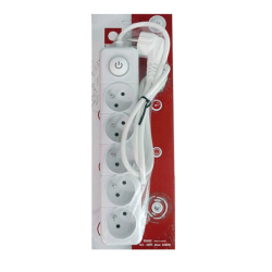 Multiprise SOMEF 5 Modules Avec Bouton Poussoir 1.4M - Blanc