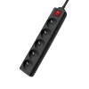 Multiprise SOMEF 5 Modules Avec Interrupteur 1.4M - Noir