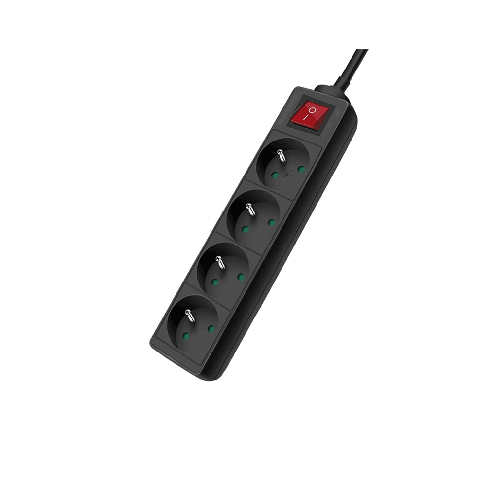 Multiprise SOMEF 4 Modules Avec Interrupteur 1.4 M - Noir