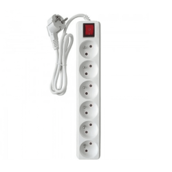 Multiprise SOMEF 6 Modules Avec Interrupteur 5 M - Blanc
