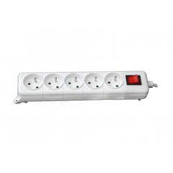 Multiprise SOMEF 5 Modules Avec Interrupteur 5M - Blanc