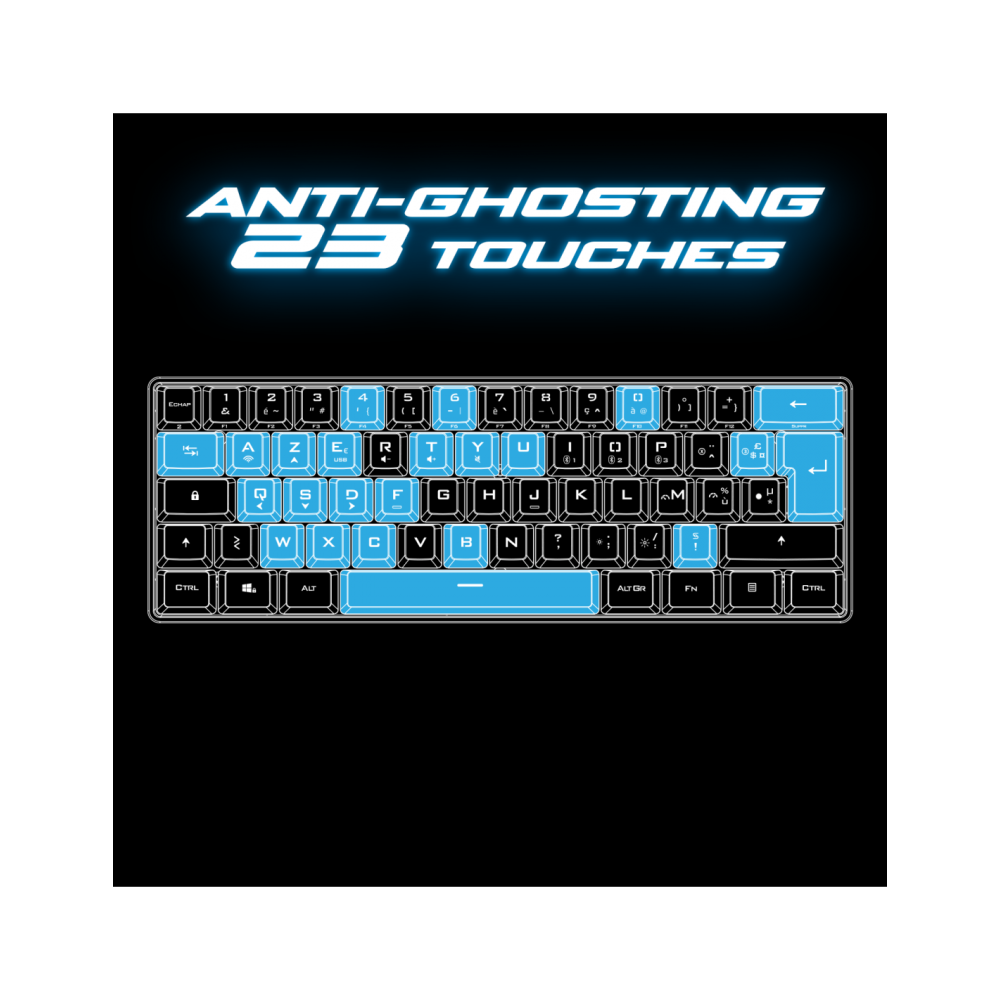 Clavier Gamer Sans Fil SPIRIT OF GAMER Elite-K50 RGB / Noir