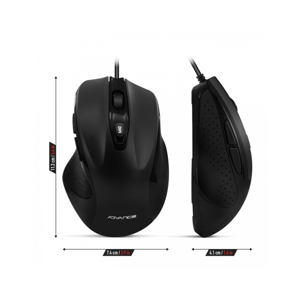 Souris Optique Filaire Advance 6D - Noir