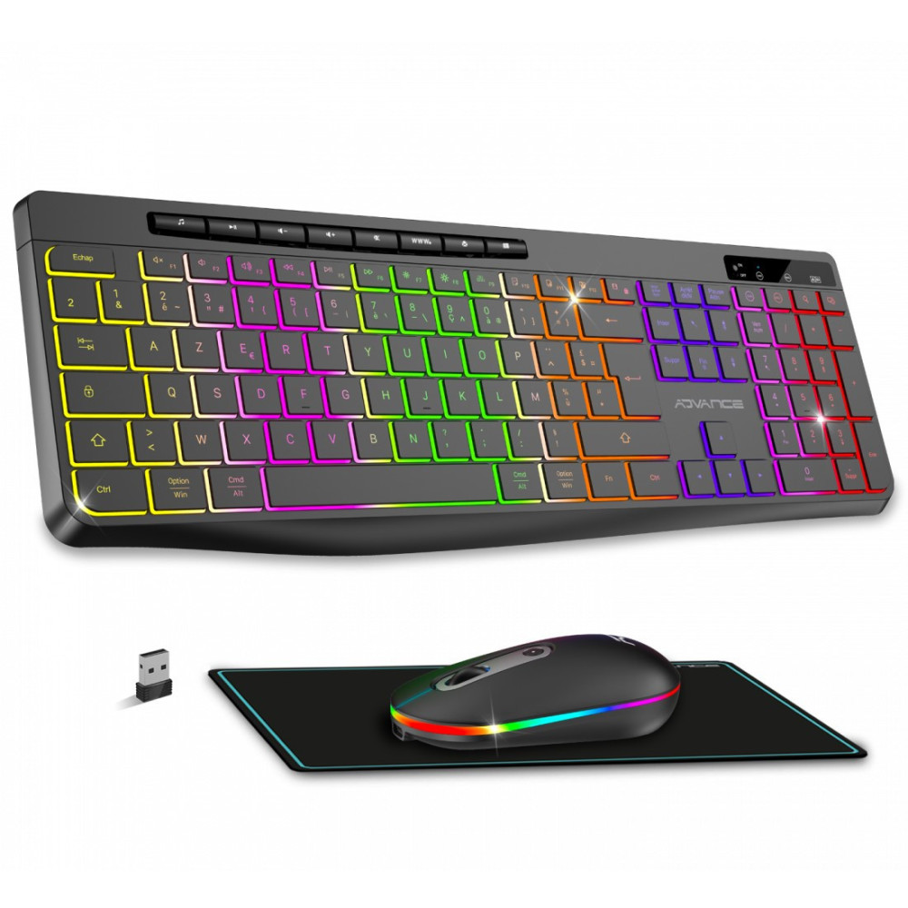 PACK CLAVIER SOG R-TYPE CLA+SOURIS SANS FIL RGB NOIR RECHARGEABLE