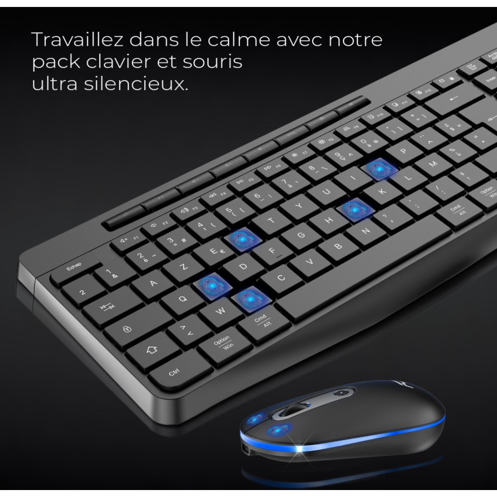 PACK CLAVIER SOG R-TYPE CLA+SOURIS SANS FIL RGB NOIR RECHARGEABLE