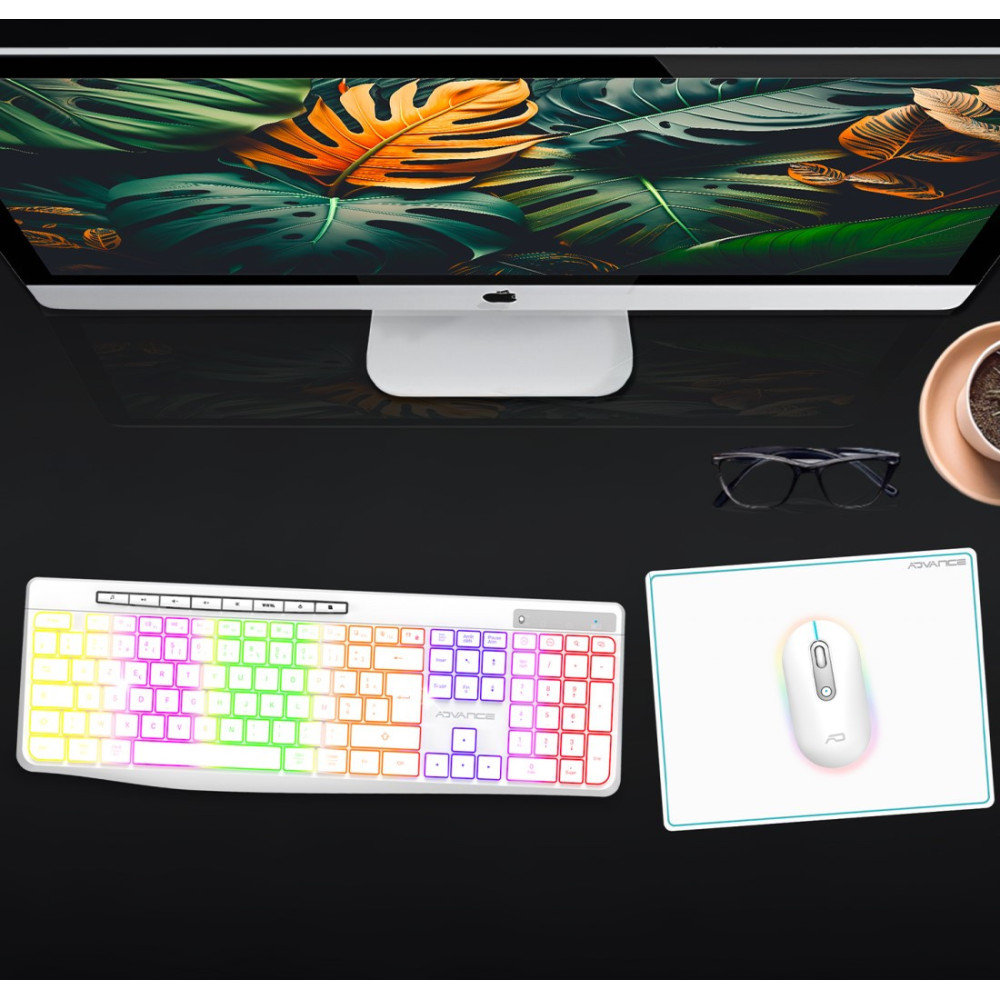 PACK CLAVIER SOG R-TYPE CLA+SOURIS SANS FIL RGB RECHARGEABLE / BLANC