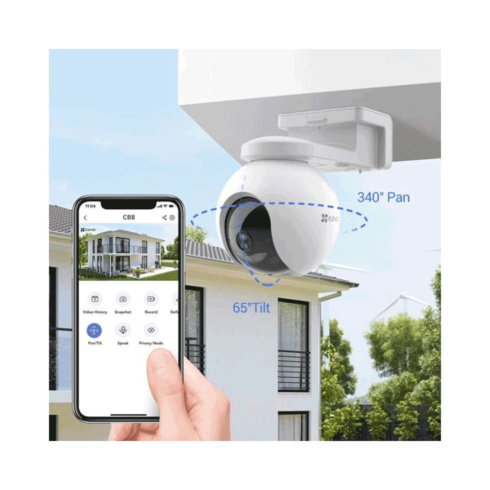 Caméra de Surveillance Externe EZVIZ HB8 2K+ 4MP Smart Motorisé Sur Batterie