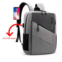 SAC A DOS PLPOWER CO14-33 16" / Port USB / Gris Clair