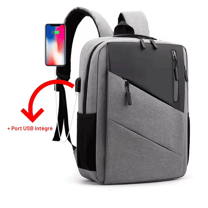 SAC A DOS PLPOWER CO14-33 16" / Port USB / Gris Clair