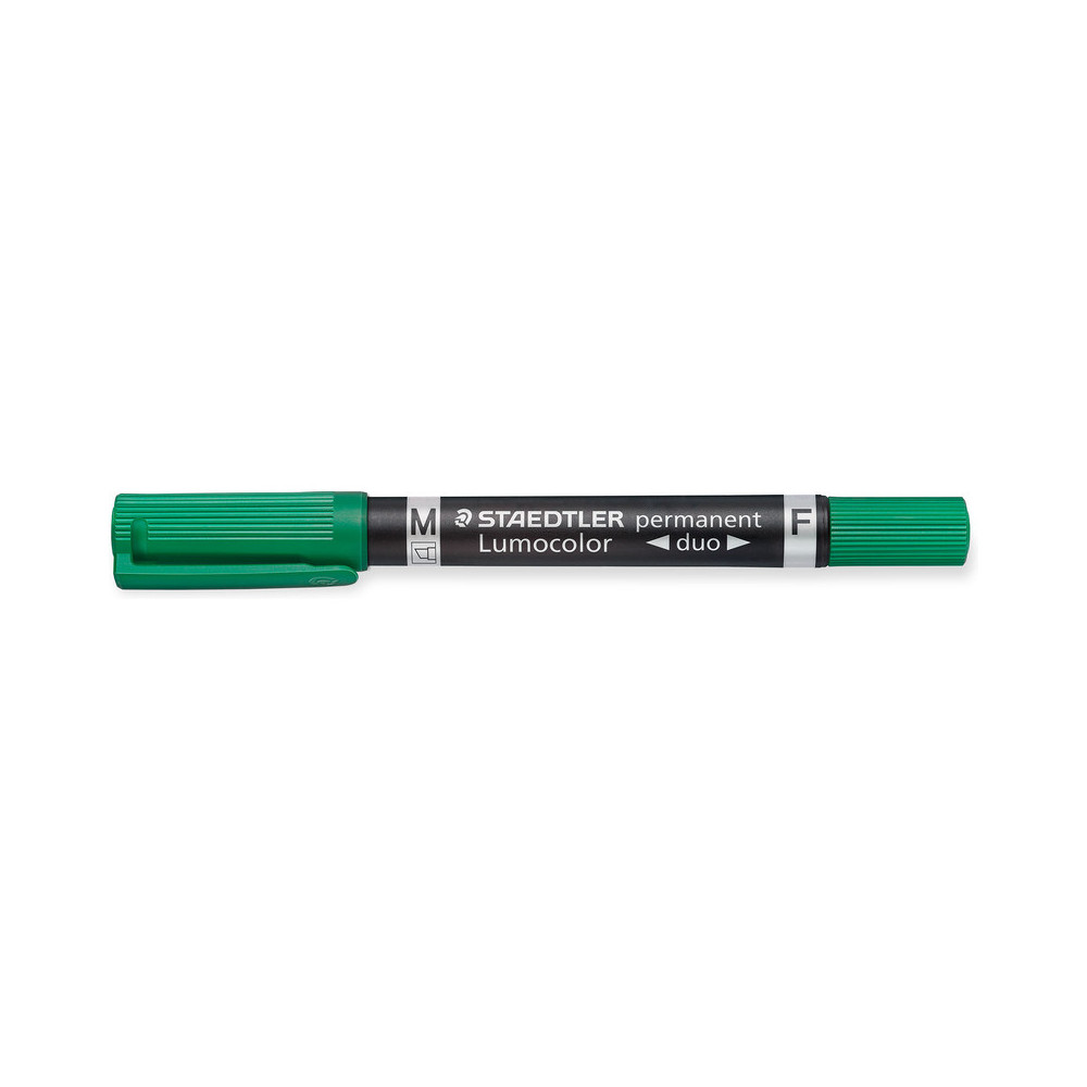10 MARQUEUR PERMANENT STAEDTLER RECHARGEABLE DOUBLE POINTE OGIVE /VERT