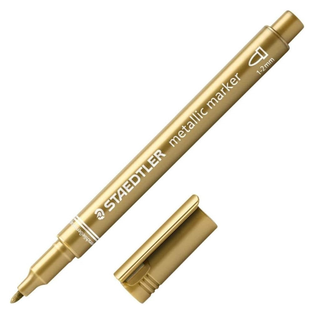 10 MARQUEUR PERMANENT STAEDTLER MÉTALLIQUE / 1MM - 2MM / DORÉ