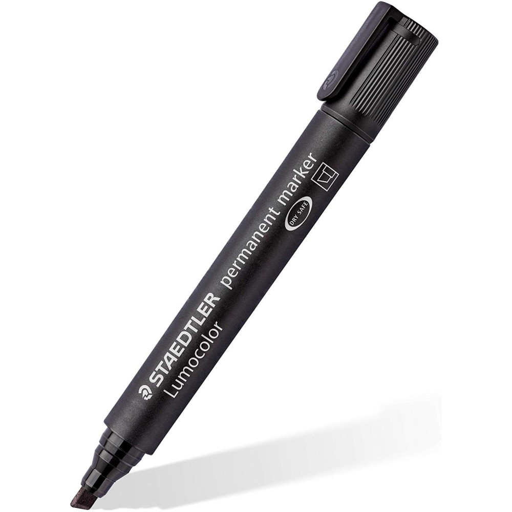 10 MARQUEUR PERMANENT LUMOCOLOR STAEDTLER BISEAUTE / 2MM-5MM / NOIR
