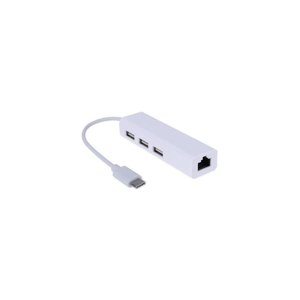 Hub 3x Ports USB 3.0 avec Port Réseau RJ45 Gigabit / 100 Mb/s