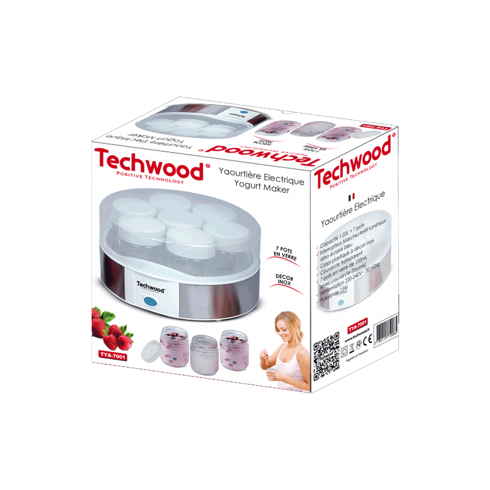 Yaourtière 7 Pots TECHWOOD TYA-7001 15W - Inox