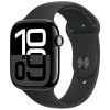 Apple Watch Series 10 GPS 46 mm / Aluminium / Noir / Avec Bracelet Sport Rose Tendre S/M