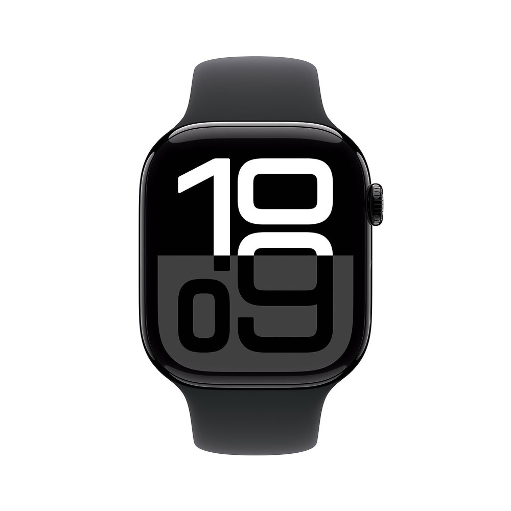 Apple Watch Series 10 GPS 46 mm / Aluminium / Noir / Avec Bracelet Sport Rose Tendre S/M