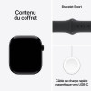 Apple Watch Series 10 GPS 46 mm / Aluminium / Noir / Avec Bracelet Sport Rose Tendre S/M