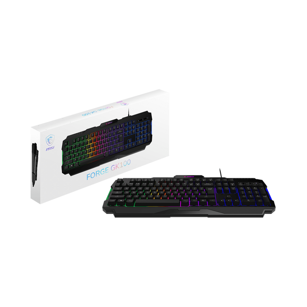 Clavier Gaming MSI FORGE GK100 / Membrane / RGB / Noir