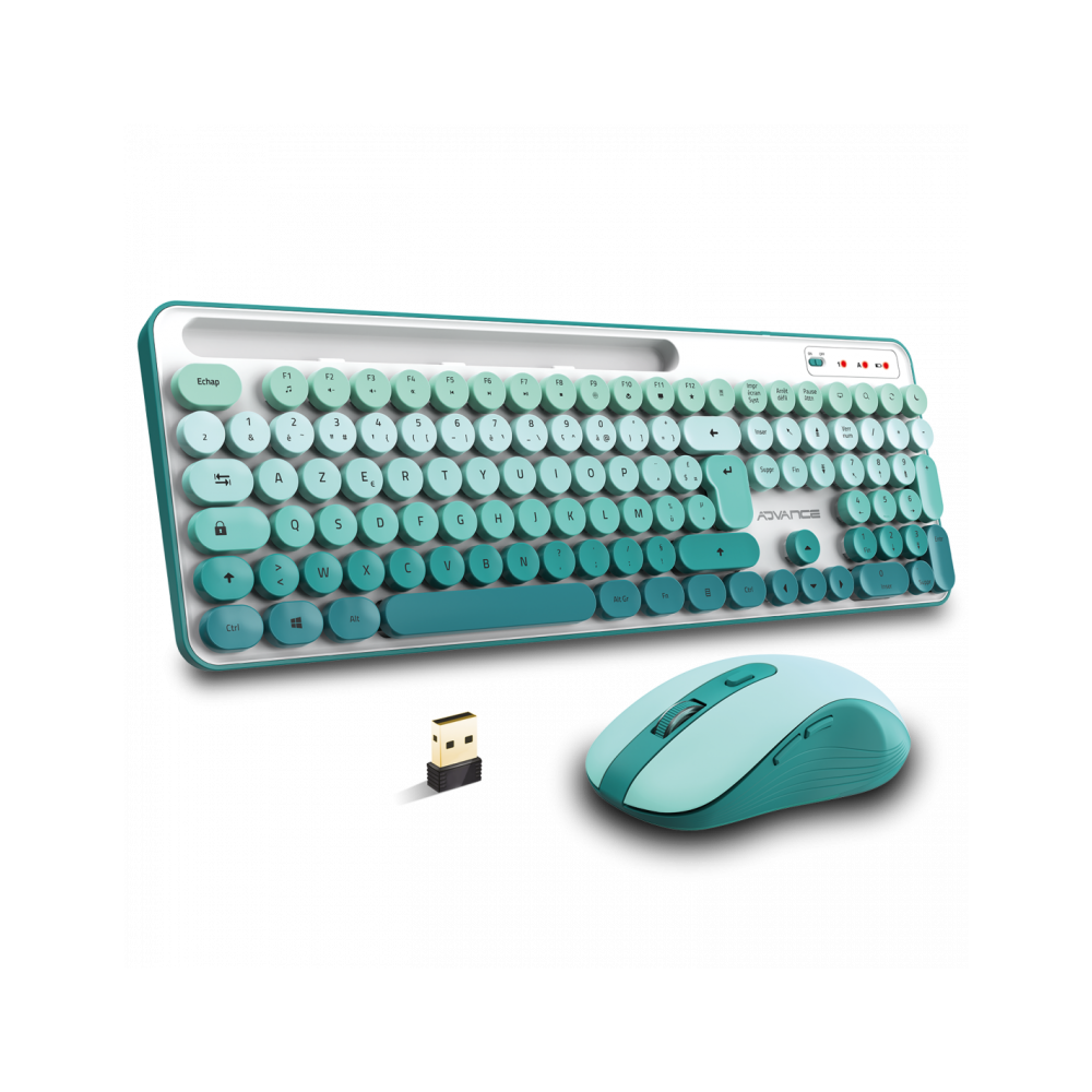 Ensemble Clavier et Souris Sans Fil Advance Pep's / Vert