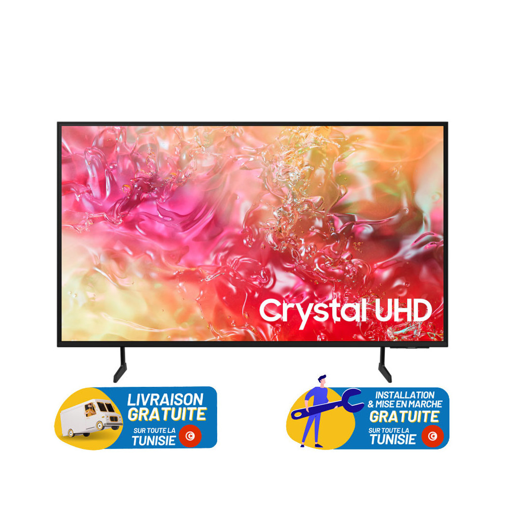 Tv Samsung DU7000 55" Crystal UHD 4K / Smart TV Noir avec Récepteur intégré