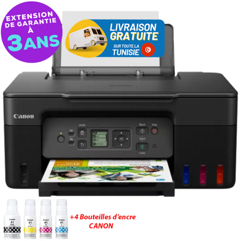 Imprimante 3en1 Multifonction Couleur Avec Réservoir Intégré Canon PIXMA G3470 / Wi-Fi / Noir