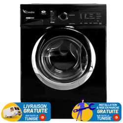 Lave linge Frontale CONDOR CON-F812DB / 8 KG / 1200 trs / Noir + Livraison + Installation et Mise en Marche Gratuites