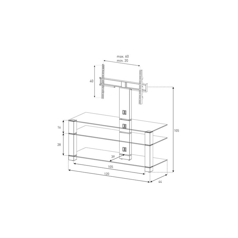 Table pour Téléviseur OPUS 902 / Garantie 5 ans
