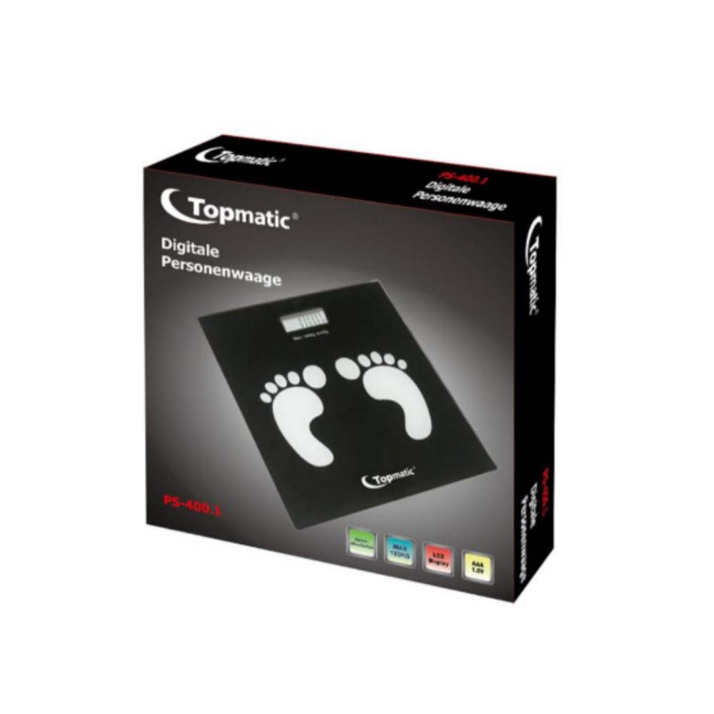 Pèse Personne Électronique Topmatic KS-400 / 5 KG / Noir