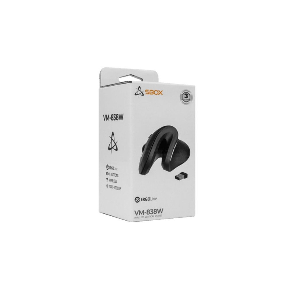 Souris Sans Fil Optique SBOX VM-838 Verticale / Noir