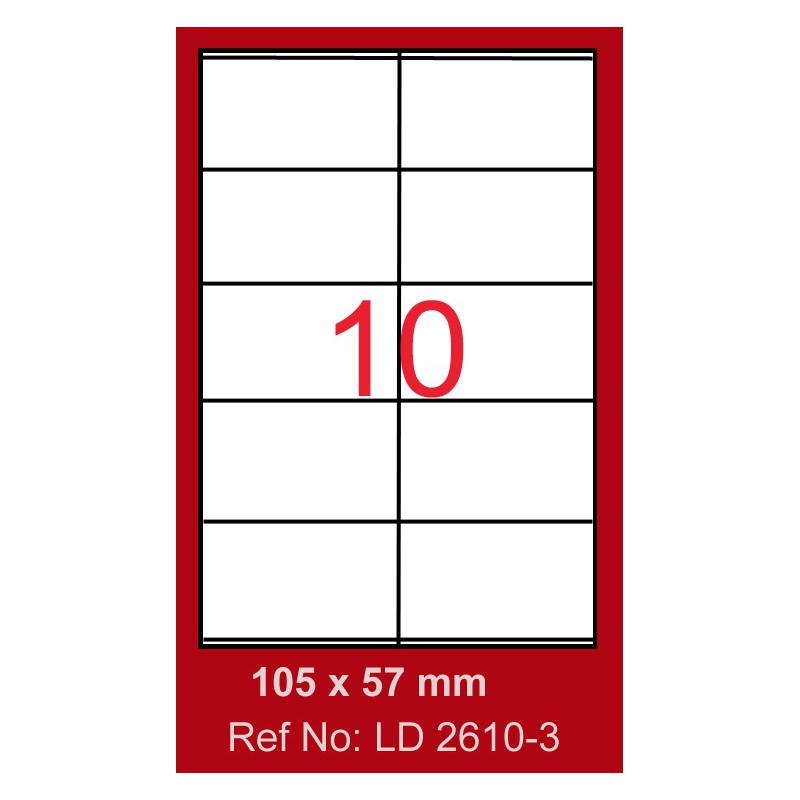 1000x Etiquettes LINDO 100/10E / 105 x 57 mm