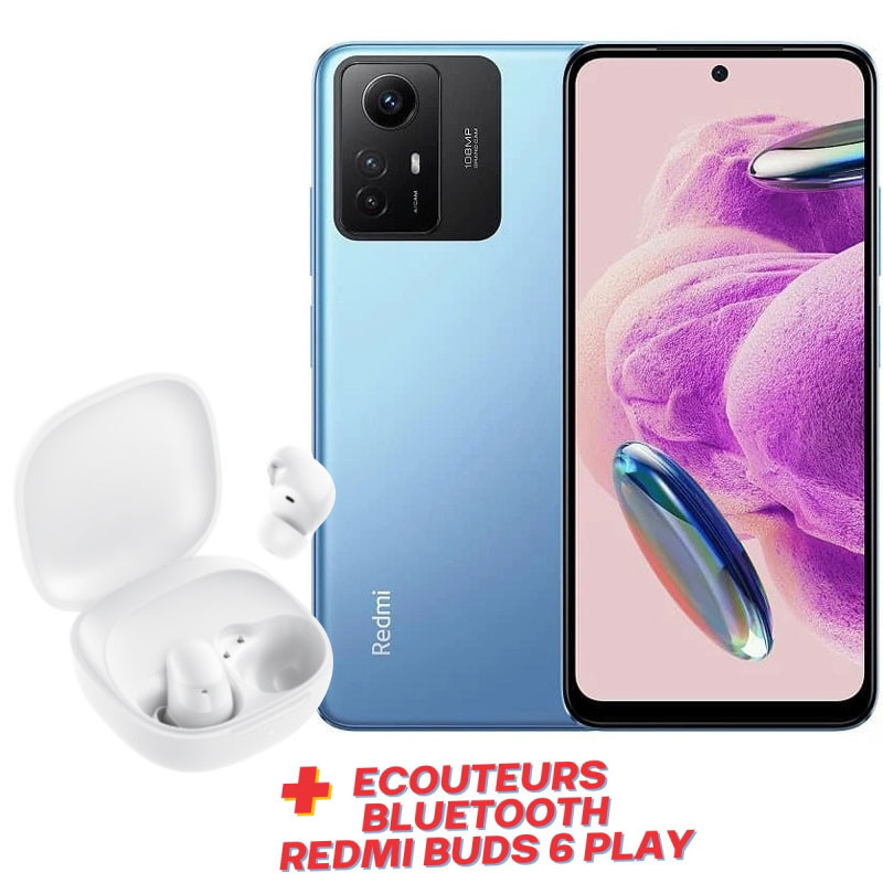 SMARTPHONE XIAOMI Redmi Note 12S / 8 GO / 256 GO / Blue + Ecouteurs Bluetooth sans fil Redmi Buds 6 Play Offerts (G-57676)