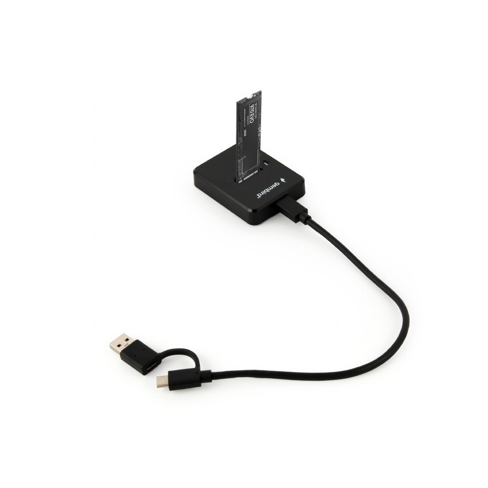 Station d'accueil Gembird pour disque SSD M.2 SATA et NVME USB Type-C de bureau / Noir