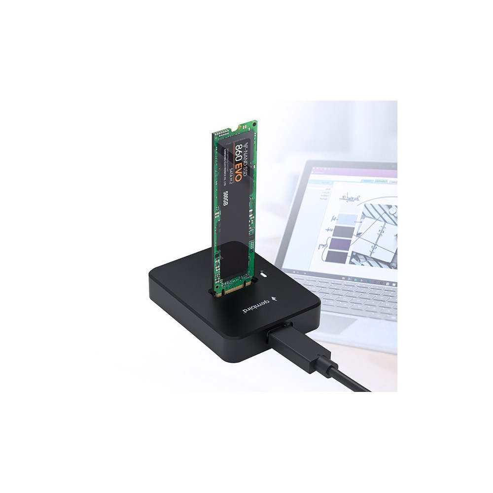 Station d'accueil Gembird pour disque SSD M.2 SATA et NVME USB Type-C de bureau / Noir