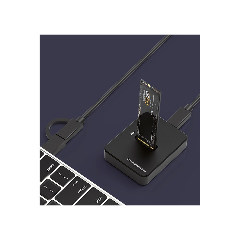 Station d'accueil Gembird pour disque SSD M.2 SATA et NVME USB Type-C de bureau / Noir
