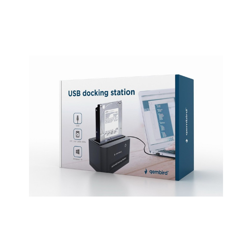 Station d'accueil Gembird USB pour disques durs SATA 2.5" et 3.5"