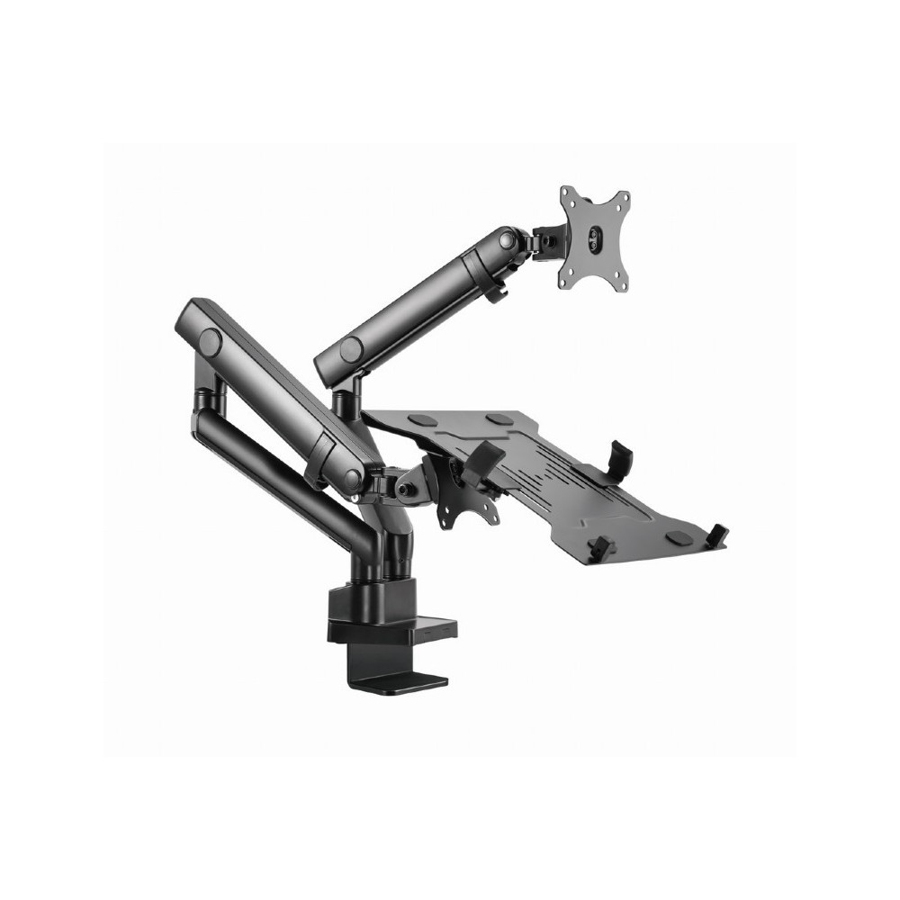 SUPPORT DE MONTAGE GEMBIRD REGLABLE AVEC PLATEAU PC PORTABLE (mouvement complet)