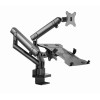 SUPPORT DE MONTAGE GEMBIRD REGLABLE AVEC PLATEAU PC PORTABLE (mouvement complet)
