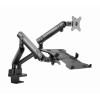 SUPPORT DE MONTAGE GEMBIRD REGLABLE AVEC PLATEAU PC PORTABLE (mouvement complet)