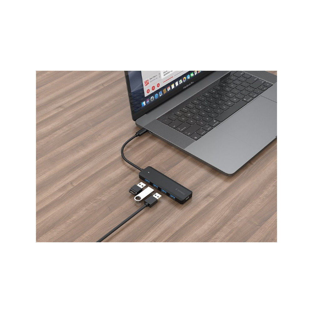 Hub USB GEMBIRD Type-C 4-port USB 3.1 (Gen 1) / NOIR