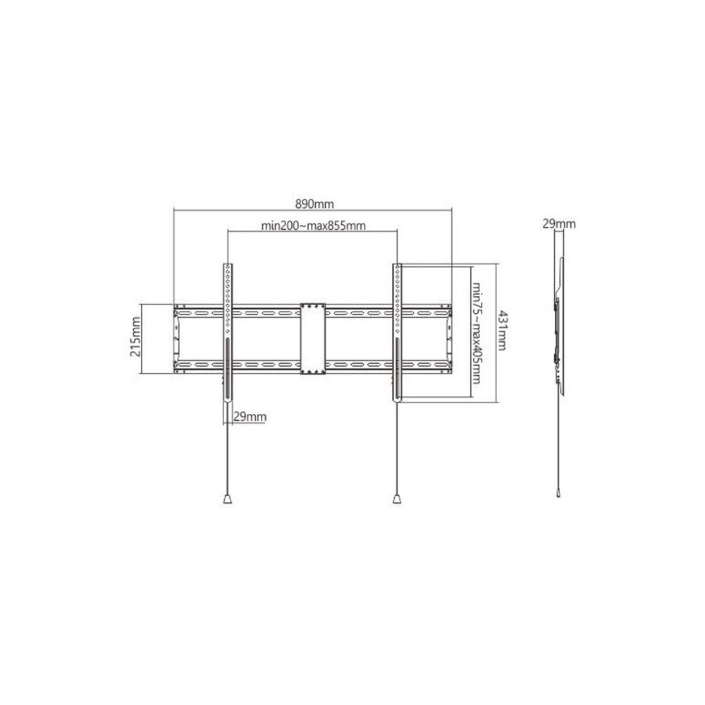 Support mural GEMBIRD d'écran 43”-90”